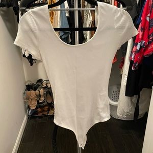 Express Ribbed white bodysuit size M